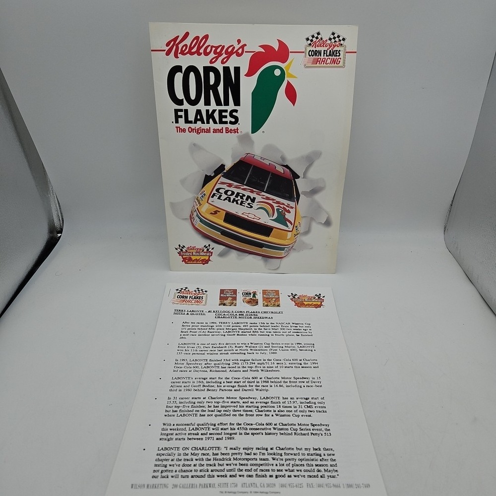 Vintage Nascar Press Kit Kellogg's Racing Terry Labonte Media Guide #5‎ 1994